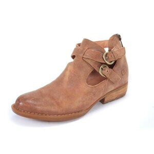 Born Kamilla Boots bootie back zip leather tan women shoes size 7 M